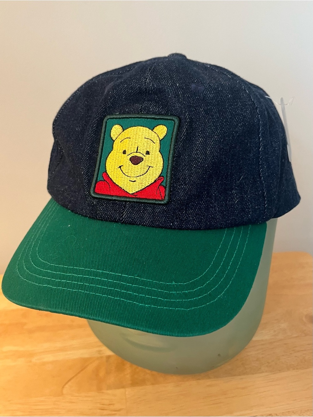 Disney Parks Winnie the Pooh Denim & Green Strapback Hat OS unisex